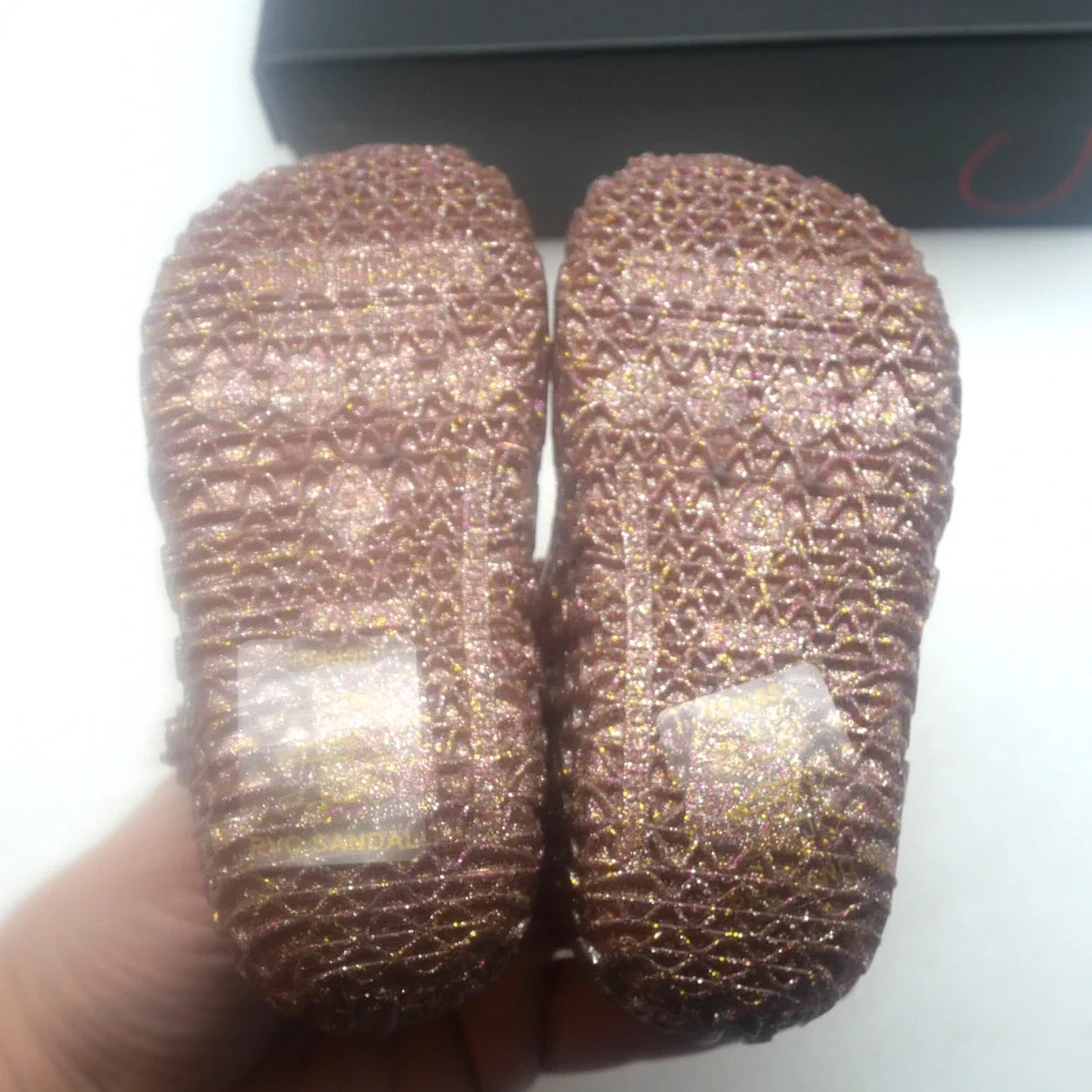 NEW Mini Melissa Rose Glitter Campana Mary Jane Shoes Sandals Toddler Girls 7